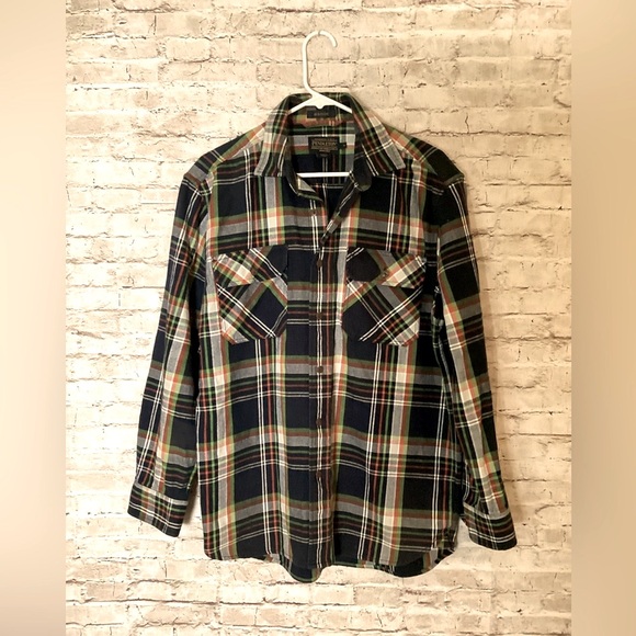Pendleton Burnside navy plaid button down shirt - Picture 1 of 3